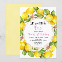 Convites primeiro aniversario de Lemon Lemonade