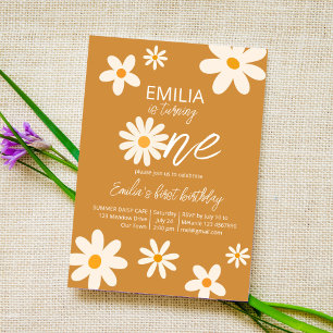 Convites Primeiro aniversario de margarida do deserto retrô