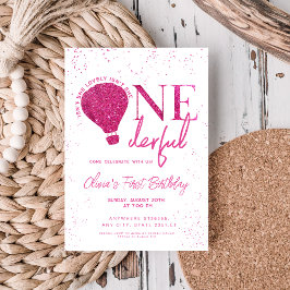 Convites Primeiro aniversario de menina do Balão de Ar Quen