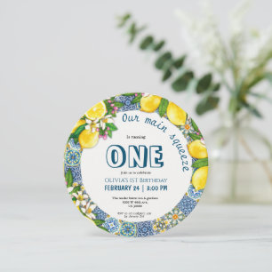 Convites Primeiro aniversario de menina do tema Citrus