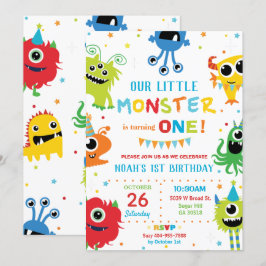 Convites Primeiro aniversario De Menino Bonito Colorido