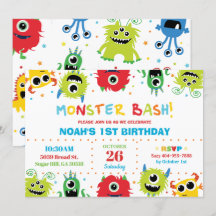 Primeiro aniversario de Menino de Monstros Cute Vi