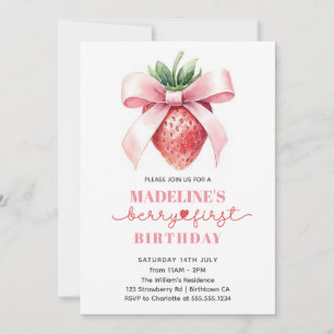 Convites Primeiro aniversário de Morango