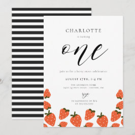 Convites Primeiro aniversario de morango