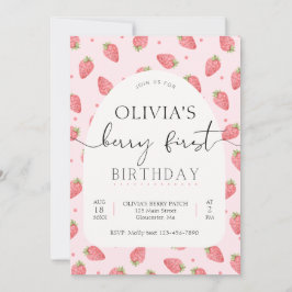 Convites Primeiro aniversario de Morango Berry Primeira Fot