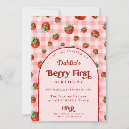 Convites Primeiro aniversario de Morango Berry Primeira Fot