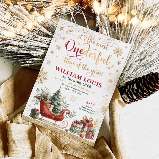 Convites Primeiro aniversario de Natal Mais Simples (Criador carregado)
