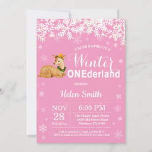 Convites Primeiro aniversario de Onederland Deer Girl