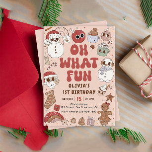 Convites Primeiro aniversario de Papais noeis Hippie de Nat