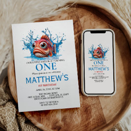 Convites Primeiro aniversario de Peixe Azul de Água Cura