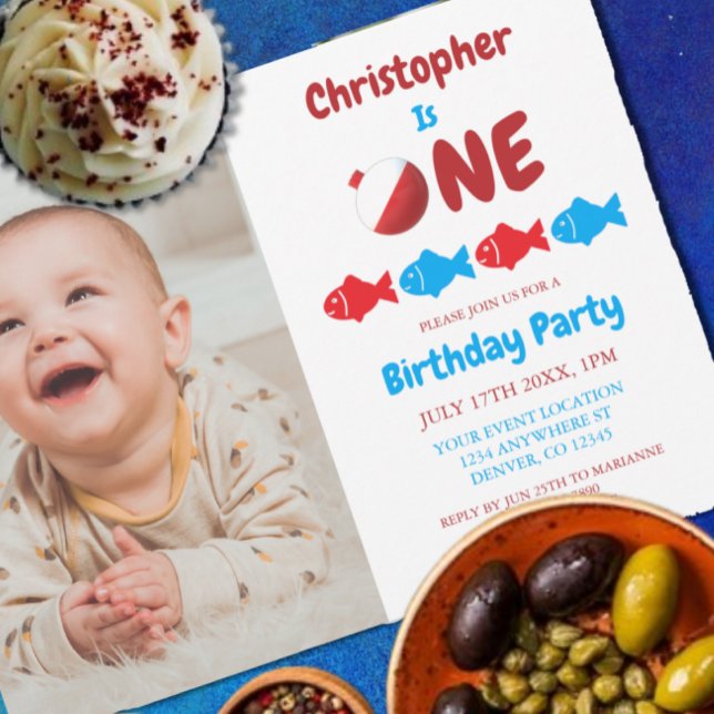 Convites Primeiro aniversario de pesca (Criador carregado)