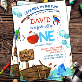 Convites Primeiro aniversario de pesca O-fish-ally