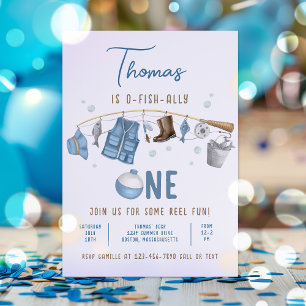 Convites Primeiro aniversario De Pesca O-Fish-Ally Um Anive