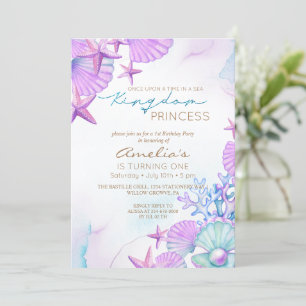 Convites Primeiro aniversario de praia do Elegant Ocean con