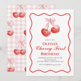 Convites Primeiro aniversario de pré-disquete de Cherry Fir