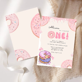 Convites Primeiro aniversario de rosquinhas de cor d'água d