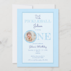 Convites Primeiro aniversario de Tema da Pickleball Andar d