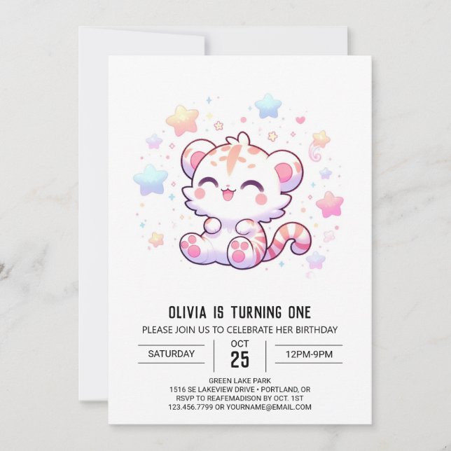 Convites Primeiro aniversario de Tigre Doce (Frente)