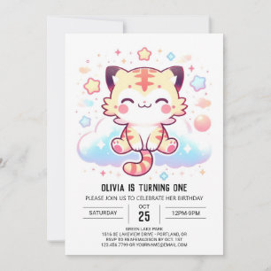 Convites Primeiro aniversario de Tigre Feliz