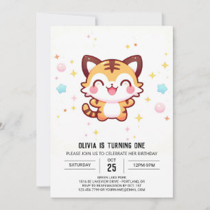 Convites Primeiro aniversario de Tigre Magical