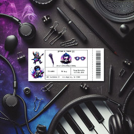 Convites primeiro aniversario De Tíquete Do legal Rock On M