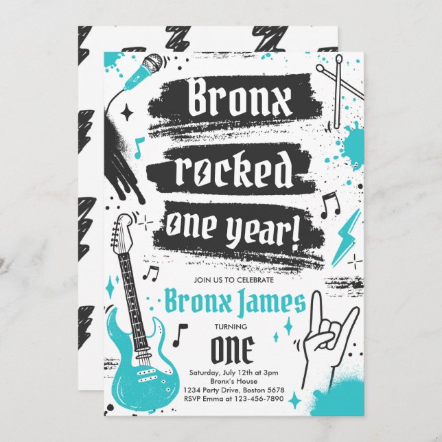 Convites Primeiro aniversario de um ano do Rock and Roll Pa (Frente/Verso)