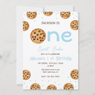 Convites Primeiro Aniversário de Um Doce Cookie Boy