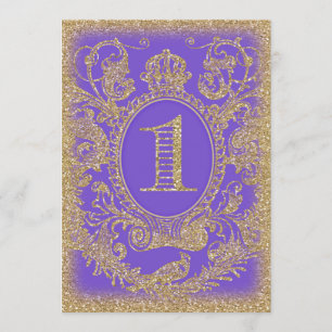 Convites Primeiro aniversário de uma vez princesa roxa 3