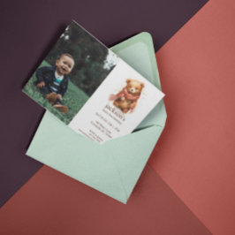 Convites Primeiro aniversario de Urso Bebê Cónico