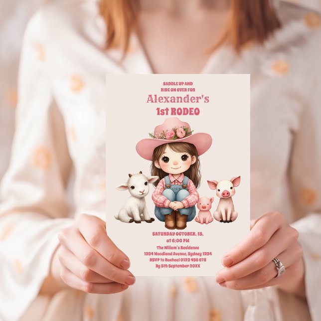 Convites Primeiro aniversario de vaca russa rodeio ocidenta (Criador carregado)