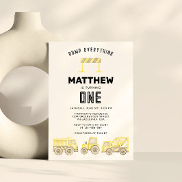 Convites Primeiro Aniversário de Veículos Simples de Constr
