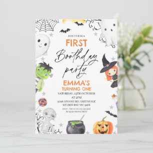 Convites Primeiro aniversario do 1º Boothday Party do Hallo