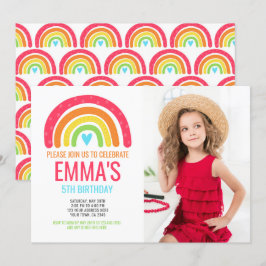 Convites Primeiro Aniversário do Arco-Íris Moderno