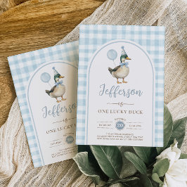 Convites Primeiro aniversario do Balão Azul do Pato Sortudo