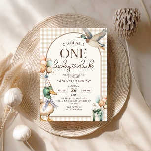 Convites Primeiro aniversario do Balão Vintage One Lucky Du