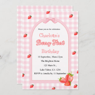 Convites Primeiro Aniversário do Berry Rosa