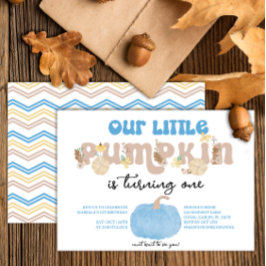 Convites Primeiro Aniversário do Blue Pumpkin Boy