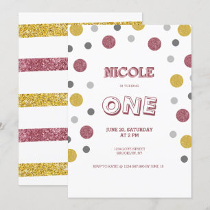 Convites primeiro aniversario do Bolinhas com brilho