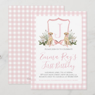 Convites Primeiro Aniversário do Cachorro Rosa do Sul