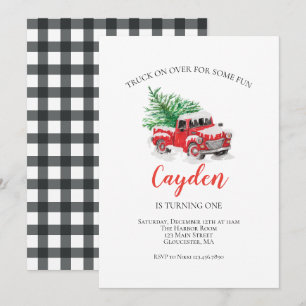 Convites Primeiro Aniversário do Caminhão Vermelho de inv