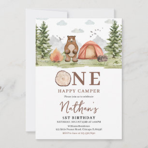 Convites Primeiro Aniversário do Camper Woodland