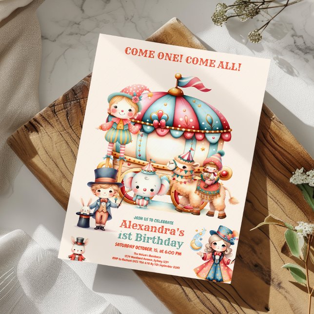 Convites Primeiro aniversario do Carnaval Festival Kid (Criador carregado)