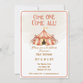 Convites Primeiro Aniversário do Cavalo de Circo Whimsical