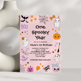 Convites Primeiro aniversario do Dia das Bruxas Fantasmas R