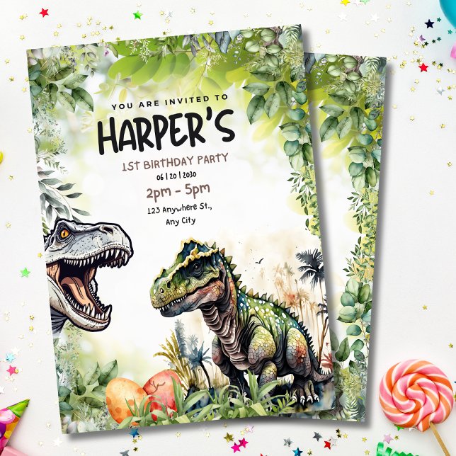 Convites Primeiro aniversario do Dinossauro do Partido Jurá (Criador carregado)