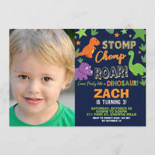 Convites primeiro aniversario do Dinossauro, Garoto do Chom