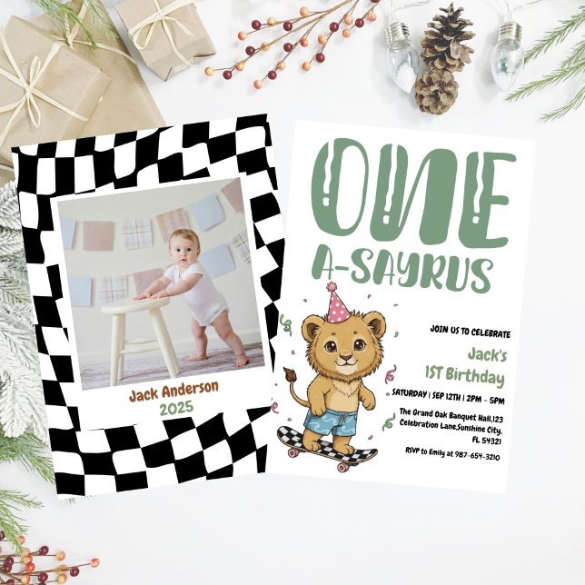 Convites Primeiro Aniversário do Dinossauro, rua Dinos 1 (Criador carregado)