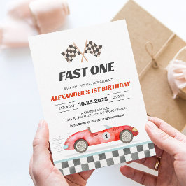 Convites Primeiro Aniversário do Fast One Racing Car