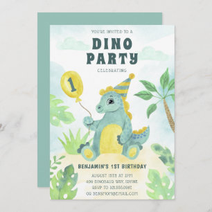 Convites Primeiro Aniversário do Festa Dino do Dinossauro C