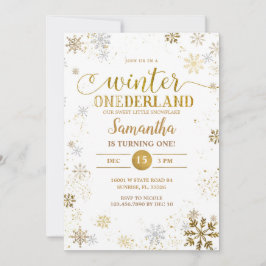 Convites Primeiro Aniversário do Flocos de Neve de Prata Do